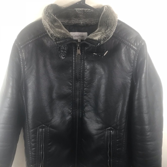 calvin klein shearling jacket